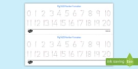 Number Formation Worksheets | Foundation Phase | Handwriting