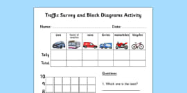 Traffic Survey Worksheet / Worksheet (teacher made)