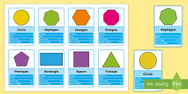 Free! Shape Flashcards for 2D shapes - Primary Resources