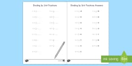 Divide Fractions Worksheet / Worksheet (teacher made)