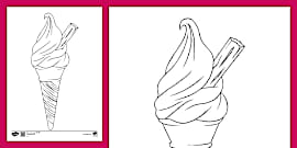 Ice Cream And Ice Lollies Colouring Page Twinkl KS1