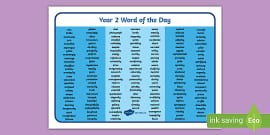 Year 4 Word of the Day Word Mat - Twinkl