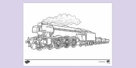 FREE! - Printable First Steam Locomotive Colouring Sheet