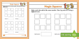 Magic Squares Worksheet / Worksheet, worksheet - Twinkl