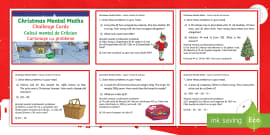 Mental Maths - Year 4 Christmas Challenge Cards - Twinkl