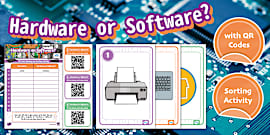 Computer Peripherals QR Code Naming and Sorting Activity