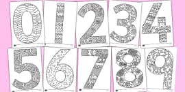 Mindfulness Colouring Numbers 0 to 20 (teacher made)