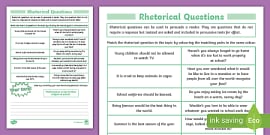 example of rhetorical question worksheet twinkl