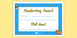 Handwriting Hero Certificate (teacher made) - Twinkl