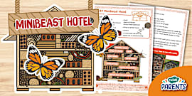 Design a Minibeast Hotel Colour, Cut and Stick Worksheet