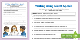 Dialogue Writing Worksheet for 3rd-5th Grade (teacher made)