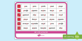 Phonics Games, Hard and Soft G