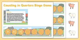 Counting in Quarters Number Line - Counting In Quarters Number Line