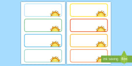 Sunshine Drawer Labels (Teacher-Made) - Twinkl