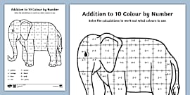 * NEW * Monsters Colour by Number Addition up to 10 Worksheets