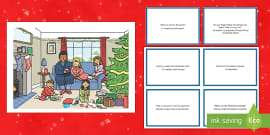 Christmas Morning Scene And Question Cards (teacher Made)