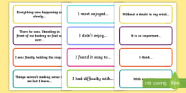 Sentence Starter Cards (teacher Made) - Twinkl