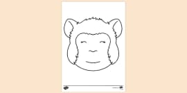 Monkey Template | Monkey Outlines | Cut-Outs | Twinkl KS1