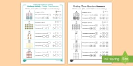 Fractions Halves and Quarters Worksheet - Twinkl Numeracy