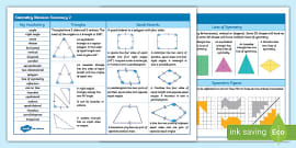 English geometric basic shapes vocabulary LARGE wall poster 