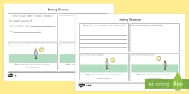 KS2 Light and Shadows Worksheet (teacher made)