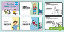 Understanding Emotions Question Cards for K-2nd Grade