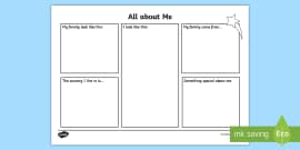 All About Me Rainbow Template