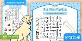 Dog maze Activity: for kids ages 3-6 4-8 4-9 for gorl for boy education  activity