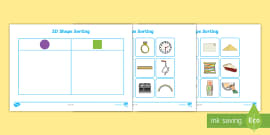 2D Shape Sorting Worksheet / Worksheet