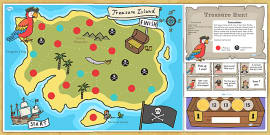 Pirate Treasure Map - pirate, pirates, ship, sea, treasure