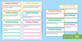 Reading Area Challenge Cards (teacher made)