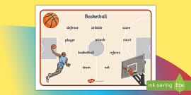 Basketball Word Mat (teacher made) - Twinkl