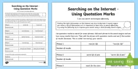 Searching The Internet Animal Keywords Worksheet Worksheet