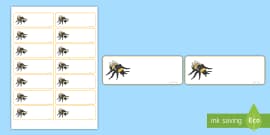 FREE! - Bumble Bee Themed Editable Drawer-Peg-Name Labels (Colourful)