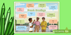 French Greetings Flashcards - Teaching Resource - Languages