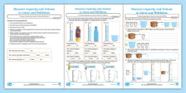 Year 3 Add and Subtract Volume Differentiated Worksheets