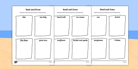 summer read and colour worksheet teaching resources