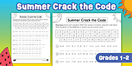 Second Grade Summer Place Value Math Crack the Code