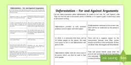 Deforestation persuasive writing
