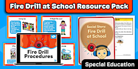 Fire Drill at School Social Story Booklet for Special Ed