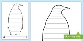 Penguin Shape Poem Outline,penguin Poem (teacher made)