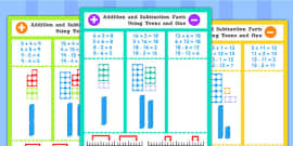 Addition and Subtraction Facts to 7 Display Poster - Twinkl