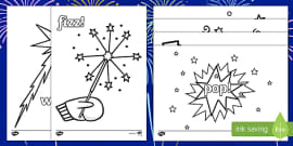 Bonfire Night Colour by 2D Shape Worksheet / Worksheets