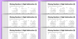 Long Subtraction Worksheets with 5-Digit Numbers - Twinkl