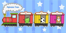A-Z Alphabet on Trains - A-Z, A4, display, Alphabet frieze