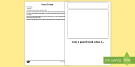 Year 1 What a Good Friend Worksheet / Worksheet - Twinkl