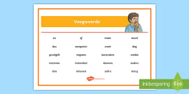 Voegwoorde - Afrikaans Onderrig Wiki - FAL/EAT - Twinkl