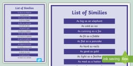 What is a Simile in English? - 100 Examples of Similes