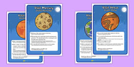 Space Travel Agents Role Play Destination Posters - Twinkl