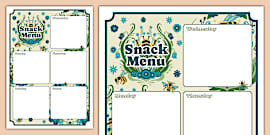 Muted Rainbow Themed Snack Menu Display Poster